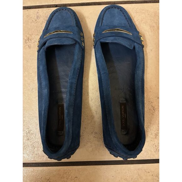 Louis Vuitton Blue Suede Women’s Loafers Size 36.5 (6.5) - Picture 1 of 11